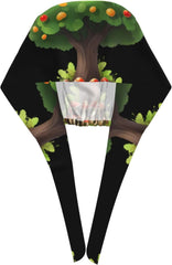 Cleaning Working Cap Mushrooms Under The Fruit Tree Printed Chef Hat for Women & Men, Adjustable, Breathable Black