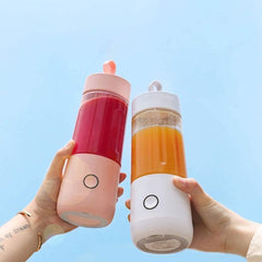 Portable USB Blender for Smoothies & Shakes, Powerful Personal Juicer with Rechargeable Battery, Ideal for Ice Crushing, Travel & Sports - Available in White & Pink