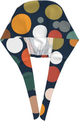 Cleaning Working Cap Beautiful Polka Dot Printed Chef Hat for Women & Men, Adjustable, Breathable Black