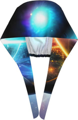 Breathable Work Hat Wonderful Universe Picture Adjustable Comfortable Chef Hat for Women & Men Black