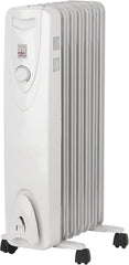 Optimus Portable 7 Fins Oil Filled Radiator Heater, Silver