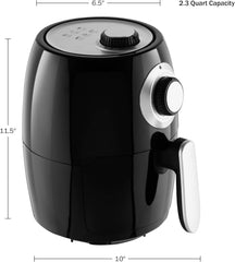 Air Fryer – 2.3-Quart Electric Fryer for Healthier Cooking – Compact Appliance with Nonstick Interior – Kitchen Gadgets by Classic Cuisine (Black)