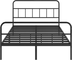 Black Queen Bed Frame with Headboard, Modern Platform Bed with Metal Slat Support, Large Under Bed Storage, No Box Spring Needed, Easy Assembly (Black)