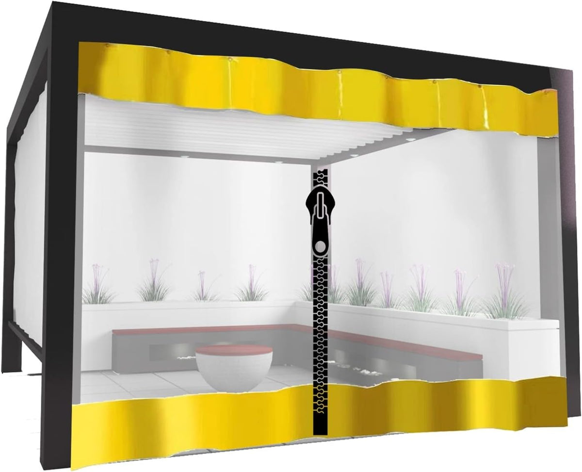 Garden Gazebo Curtains Transparent Tarpaulin, Pergola Side Panels with Grommets and Bungee Balls, Clear Tarps PVC Waterproof Keep Warm Greenhouse Balcony Cover, Customizable Size : 5'x10'/1.5