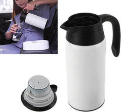 Electric Car Kettle 800ml Capacity Stainless Steel Fast Heating 12V 24V Travel Mug - Auto Shutoff, Dual Heating Modes, Safe for Cars and Trucks