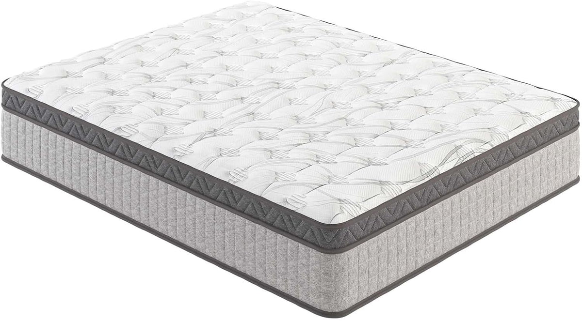 Queen Size Mattress, 12 Inch Innerspring Hybrid Mattress in a Box with Gel Memory Foam for Back Pain Relief, Medium Firm Mattress with Motion Isolation & Strong Edge Support (12", Queen)