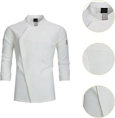 Chef Jacket Oblique Buttons Chef Coat for Catering Hotel Baking Restaurant