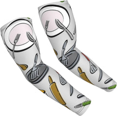 Kitchen Tools Chef Pattern Arm Guard Sleeves Sun Uv Protection Arm Sleeves For Men And Women
