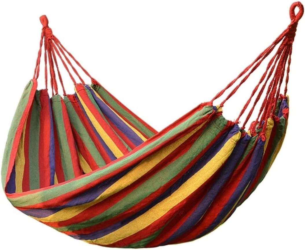 Camping Hammock Bed Double Wide Thick Canvas Hammock Portable Hammock Outdoor Outdoor Camping Garden Swing Hanging Chair Hammock Swing (Color : Blue, Size : 190 * 150cm)