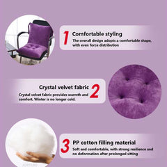 Chair Cushions for Dining Chairs Low Back,16x31in,Chair Pads for Office Chair Soft Velvet Chair Seat Cushion with Ties Non-Slip Indoor Outdoor Furniture Cushions(D)