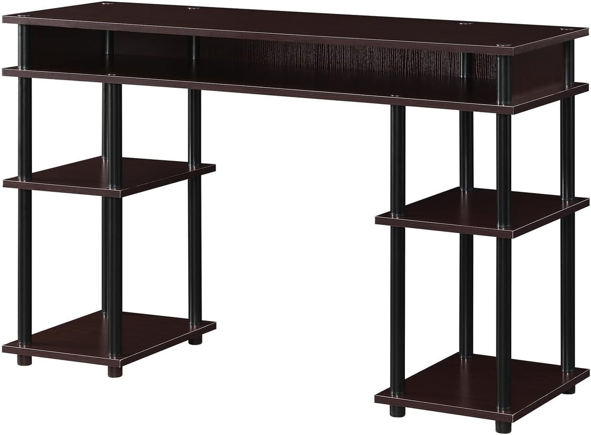 Student Desk with Shelves - No Tools Needed - Home Office Study Table - Compact & Sturdy Design