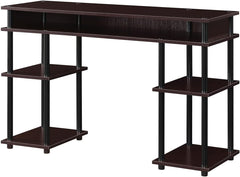 Student Desk with Shelves - No Tools Needed - Home Office Study Table - Compact & Sturdy Design