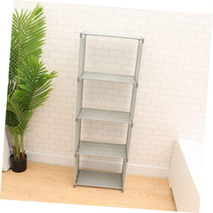 1pc Desk Bookshelf Modern Grey Bookcase for Home Office Organization Creative Book Rack for Storing Books Magazines and Office Supplies