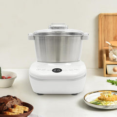 Electric Dough Mixer, 5L Dough Mixer Machine with Ferment Function & Microcomputer Timing Portable Kneading Machine with Touch Panel & Top Small Window for Pizza, Roti, Dumplings