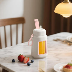 Smoothie Blender, Portable Automatic Blending Cup, 33.8 Fl Oz / 1000 Ml Glass Juice Maker, Multi-Function Fruit Juicer With Usb Recharge, Proper For Home And Travel