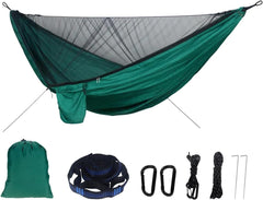 Convenient Portable Quick Set Up Mosquito Net Camping Hammock Outdoor Hanging Bed Sleeping Swing Hammock (Color : Sky Blue and Pink)