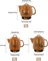 Electric Herbal Kettle – 3L/4L/5L Automatic Herbal Boiler, Smart Heat Preservation Herbal Decoction Kettle for Tea Soup Herbs and Boiling 3L