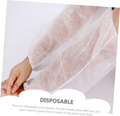 IMIKEYA 50Pcs Disposable Arm Protective Covers Breathable Wear Resistant Over Sleeves for Home Cleaning Kitchen Use Lightweight Skin Protection Sleeves for Dishwashing and Household Tasks