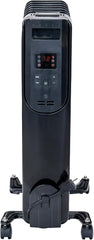Comfort Zone 1500W Oil-Filled Radiator Heater – Portable Electric Space Heater with Remote, Digital Display, Adjustable Thermostat, Tip-Over & Overheat Protection, No Refill Needed, Black