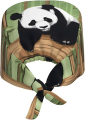 Cleaning Working Cap Naughty Panda Printed Chef Hat for Women & Men, Adjustable, Breathable Black