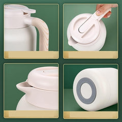 Electric Kettle Thermal Carstainless Steel Insulation Pot Household Warm Kettle Warm Water for Tea, Water, Coffee, Iced Drinks Tea Kettle/White