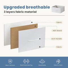 45'' TV Stand Dresser for Bedroom Television Stand Small, Entertainment Center with Storage for Living Room, 5 Fabric Drawers, Open Bookshelf, Grey