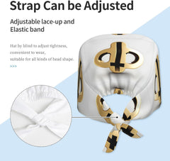 Cleaning Working Cap Golden Pattern Printed Chef Hat for Women & Men, Adjustable, Breathable