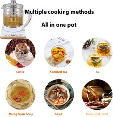 Glass electric kettle with tea strainer, smart electric kettle, the perfect choice for tea enthusiasts (White)