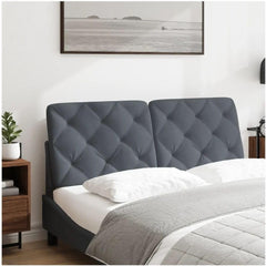 Headboard Cushion Dark Gray 53.9" Velvet Foam-Filling Material 376076