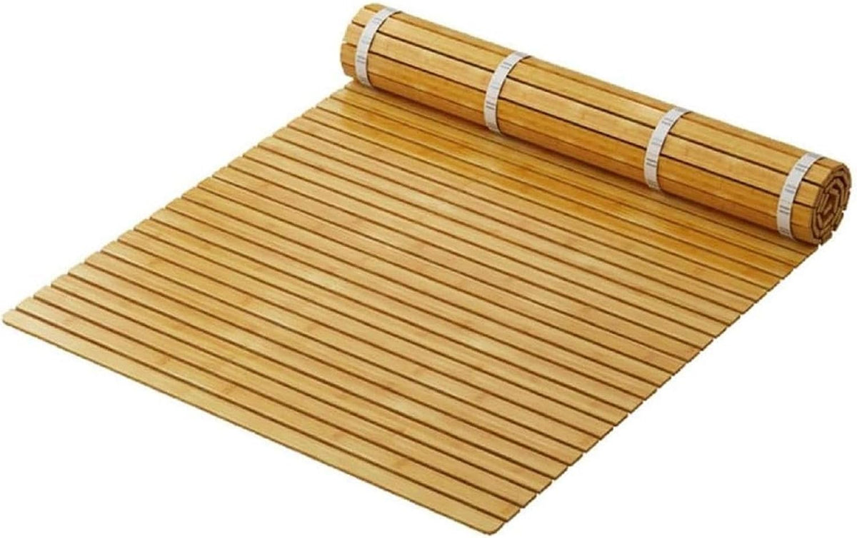 Foldable Bamboo Bed Mat,Summer Sleeping Pad Lumbar Protector Pad,Folding Tatami Floor Mat,Harden Spine Guard Bamboo Ranked Skeleton Bed Pad, Japanese Bamboo wood Roll-Type Slatted Bed, 70*150cm