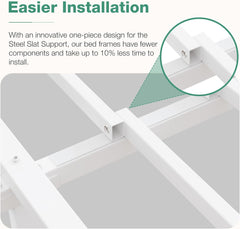 Novilla Full Size Bed Frame, 12 Inch Metal Platform Bed Frame Full Size with Storage Space Under Bed, Heavy Duty Steel Slat Support, Easy Assembly, No Box Spring Needed, White