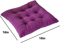 Square Chair Cushion with Ties Ultra Soft Warm Floor Cushion for Reading Nook Comfortable Square Seat Cushion for Adult ,Hot Pink,16''*16''