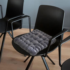 Chair Cushion for Square Seating, Biscuit Design Pad for Yoga and Balcony, Gray