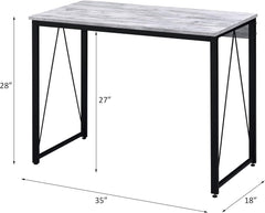 Enhance Your Workspace with Sturdy Writing Desk, Stylish Antique White and Black Design, Home Office