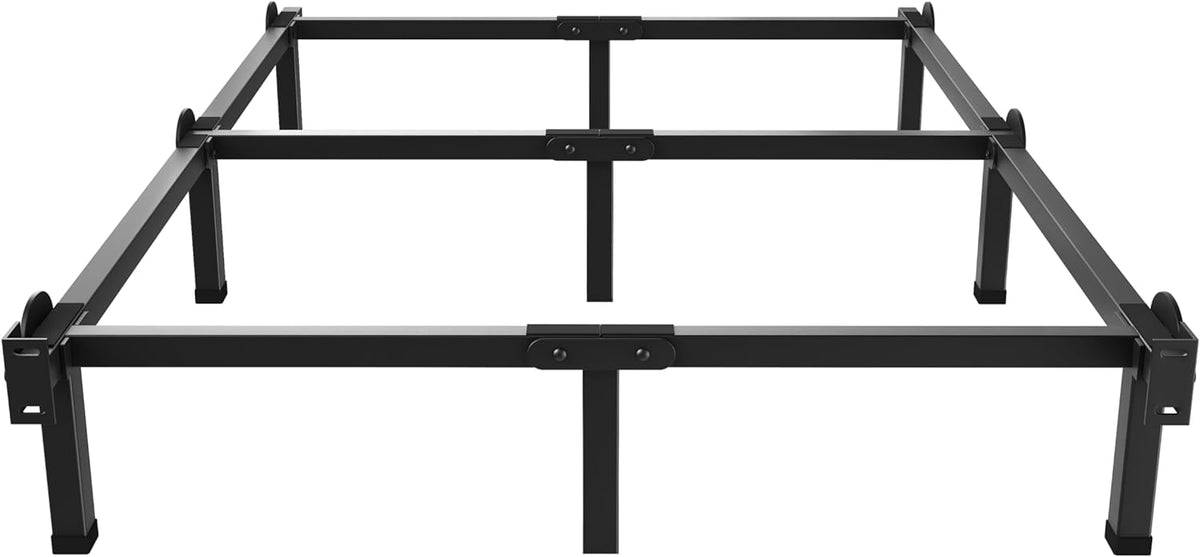 Metal Bed Frame, 6-Leg Bed Base, 8 inches Support for Box Spring, Twin, Easy Assembly, Black