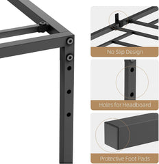 Twin Metal Platform Bed Frame with Sturdy Steel Bed Slats,Mattress Foundation No Box Spring Needed Large Storage Space Easy to Assemble Non-Shaking and Non-Noise Black (Twin)