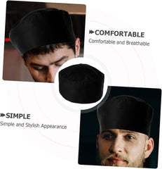 GALPADA Breathable Chef Hat for Men and Women Korean Japanese Style Cooking Hat Comfortable Stylish Kitchen Serving Cap for Restaurants and Catering Schools Black