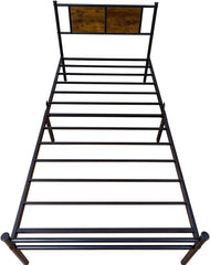 Queen Size Bed Frames Metal Platform Bed with Wood Headboard/Metal Slats Support/Under Bed Storage,No Box Spring Needed,Easy Assembly (Black, Queen)