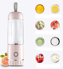 HHWKSJ Electric USB Juicer Blender Portable Juicer Cup 450ml Water Bottle Juicer Machine with 6 Blades, 2000mAh Rechargable Battery (Color : B)