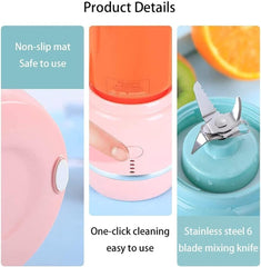 Portable Blender, Personal Blender with USB Rechargeable Mini Fruit Juice Mixer, for Smoothies and Shakes Mini Juicer Cup Travel (Color : Blue)