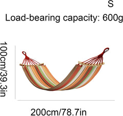 Canvas Hammock with Wooden Sticks for Outdoor Camping and Playing Portable Multi-Purpose Tree Hanging Good Hammock(CH)