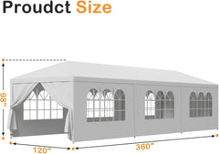 HomGarden 10'x10' Outdoor Canopy Tent Patio Camping Gazebo Storage Shelter Pavilion Cater Party Wedding BBQ Events Tent w/Removable Sidewalls