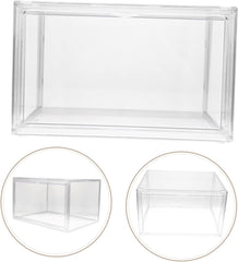 ibasenice Acrylic Stackable Book Storage Box Bins for Organization Bookcase Cube Storage Sealed Bookshelf
