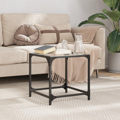 Coffee Table Black Glass Engineered Wood Small Durable Dining Table end Tables Living Room Living Room Decor for Indoor Balcony