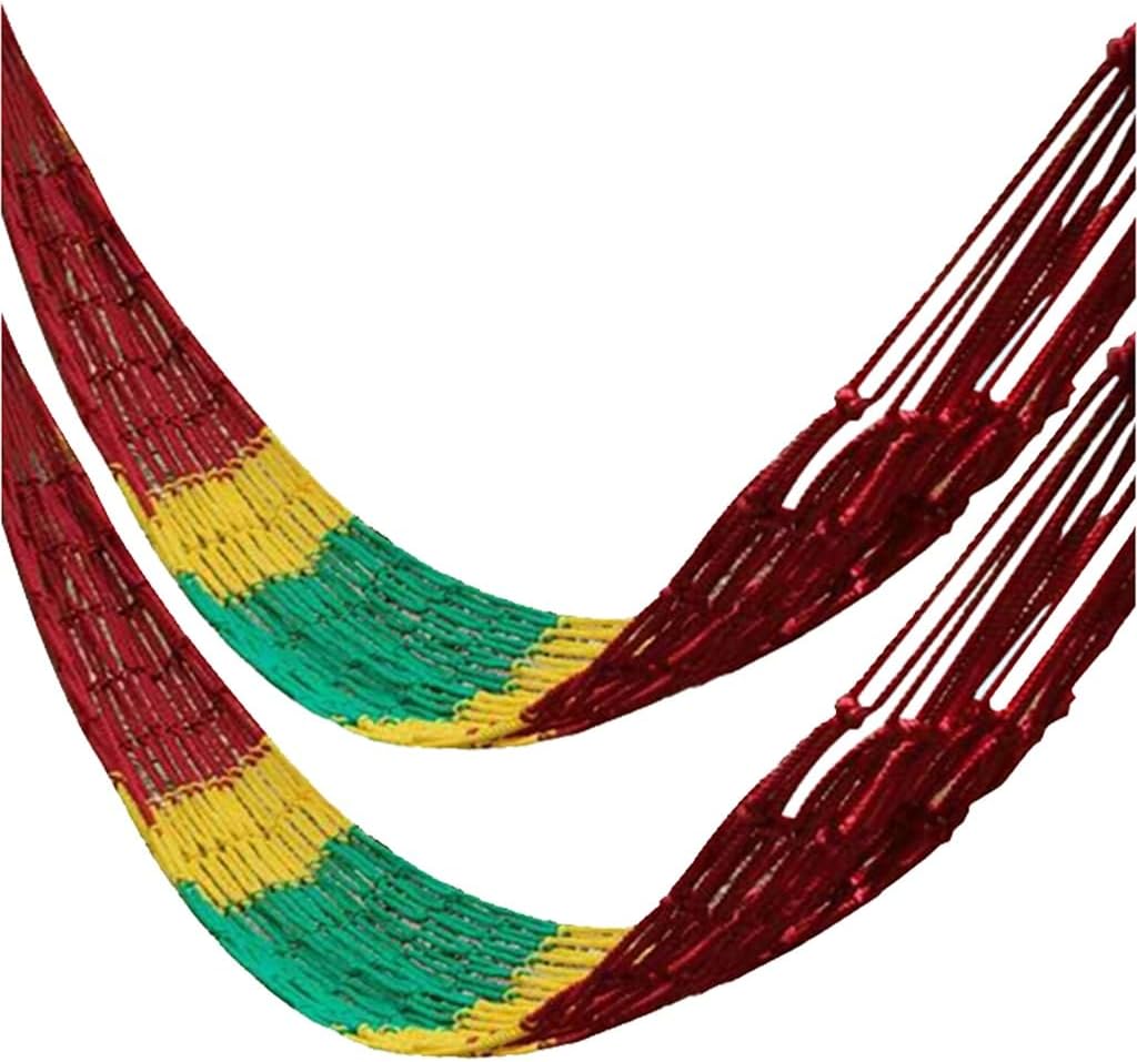 2-Pack Summer Breathable Mesh Hammock, Beach Relaxation Hanging Bed with Storage Bag, for Garden/Travel, Load Bearing 100kg/220.5lbs