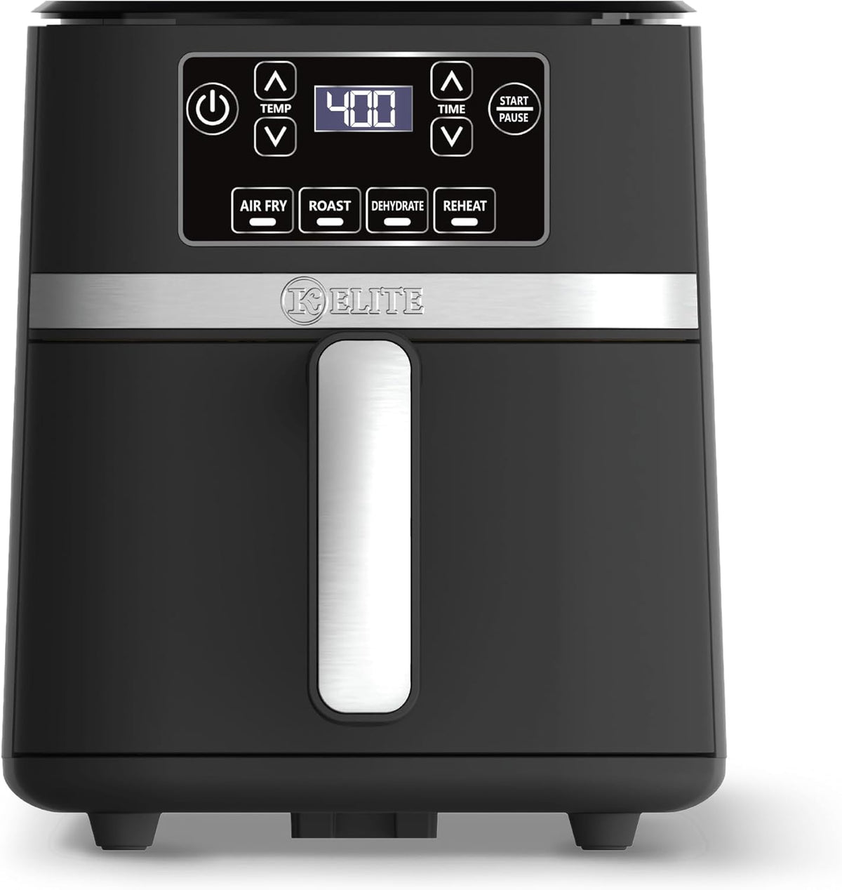 Kitchen Elite 3 Quart Digital Air Fryer Oven Compact Countertop Oil-Free Cooker with PFAS-Free Nonstick Basket, Easy Clean, Black