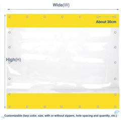 Transparent Tarp Curtains, Clear Waterproof Tarpaulin Side Panels, PVC Plastic Tarp, Partition Rain Curtains, Protective Tarpaulin for Garden Pergola Gazebo Garage,W×H-4×2.5m(13.1 * 8.2ft)