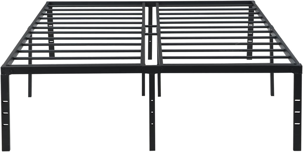 Queen Size Bed Frame with Headboard, Heavy Duty Metal Platform Bed Metal Slat Support/ Underbed Storage/Mattress Foundation/ Easy Assembly/No Box Spring Needed/Noise Free (Black+Headboard, Queen)