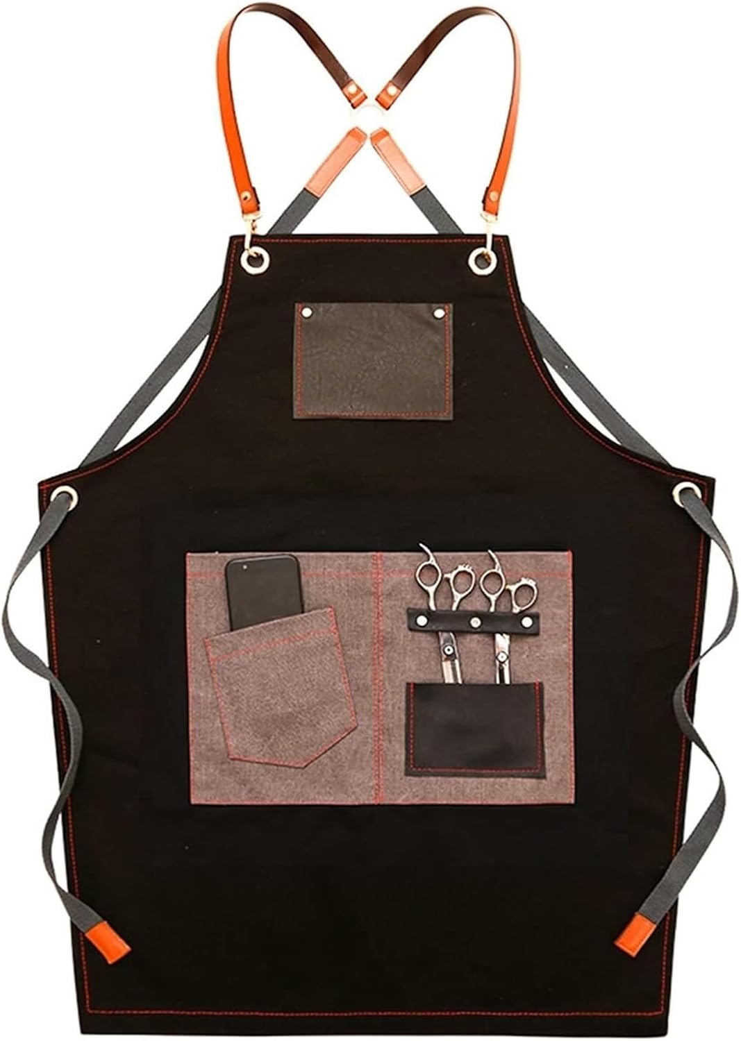 Aprons Adjustable bib Aprons Canvas Apron Household Kitchen Cooking Men Women Barista Grilling Restaurant Painting Work Aprons Light Grey Kitchen