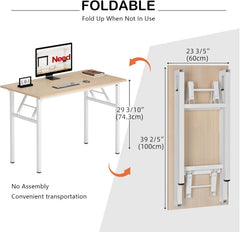 Need Office Computer Desk - 47.2L Sturdy and Heavy Duty Folding Laptop Table,Writing Table/Home Office Desk/Sewing Table,No Assembly Required (Teak Color) AC5BB12060
